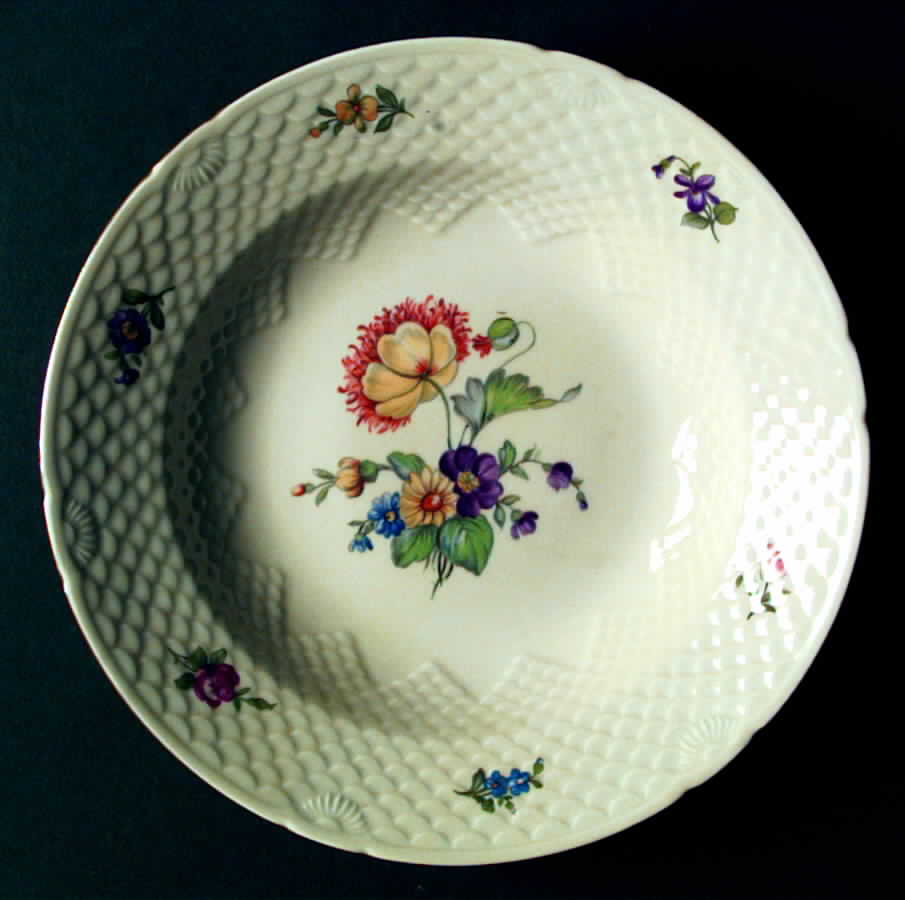 Saxon Flower (Cream Background) Large Rim Soup Bowl by Bing & Grondahl-1