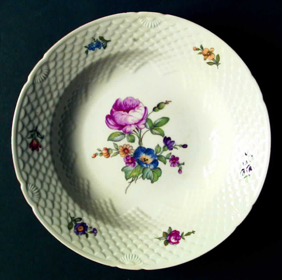 Saxon Flower (Cream Background) Large Rim Soup Bowl by Bing & Grondahl-1