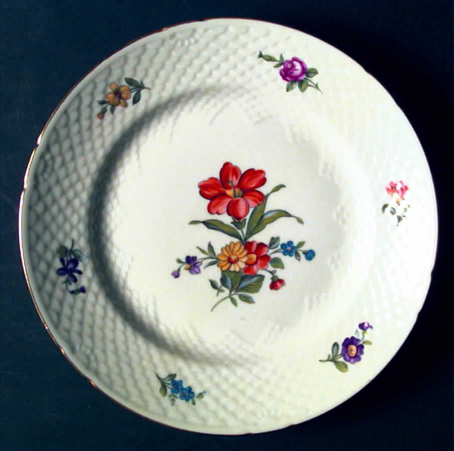 Saxon Flower (Cream Background) Luncheon Plate by Bing & Grondahl-1