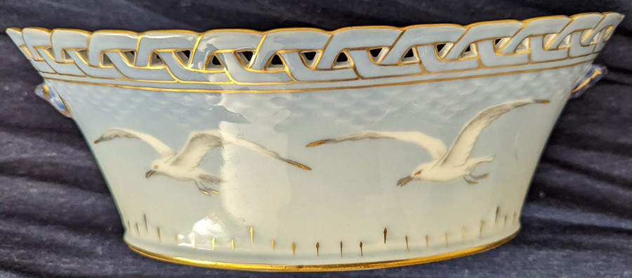 Seagull 11" Pierced Oval Bowl by Bing & Grondahl-1