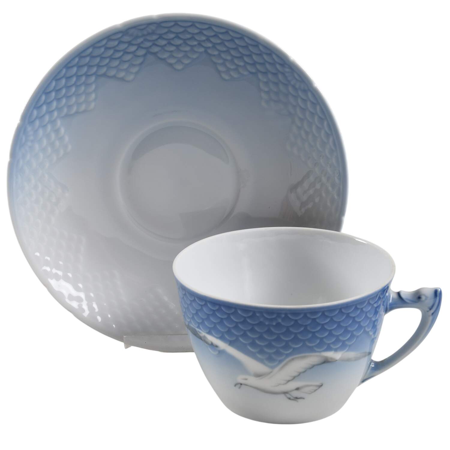 Seagull Flat Cup & Saucer Set No Gold Trim by Bing & Grondahl-1