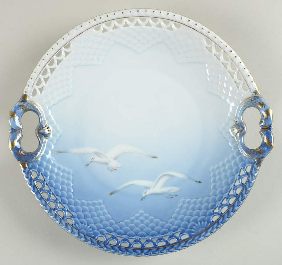Seagull Pierced Handled Cake Plate by Bing & Grondahl-1