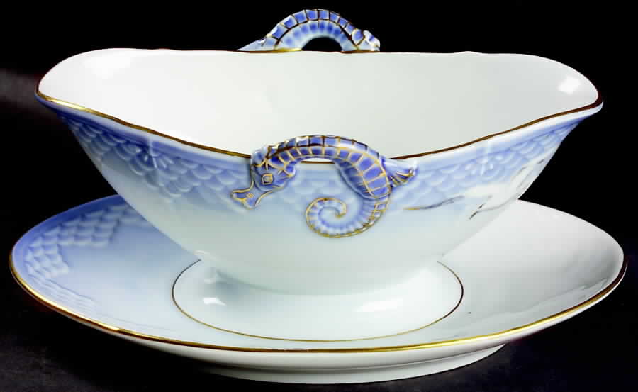Seagull Gravy Boat with Attached Underplate by Bing & Grondahl-1