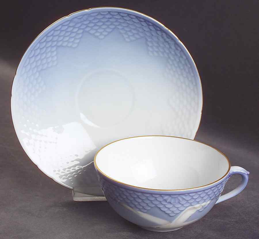 Seagull Flat Cup & Saucer Set by Bing & Grondahl-1