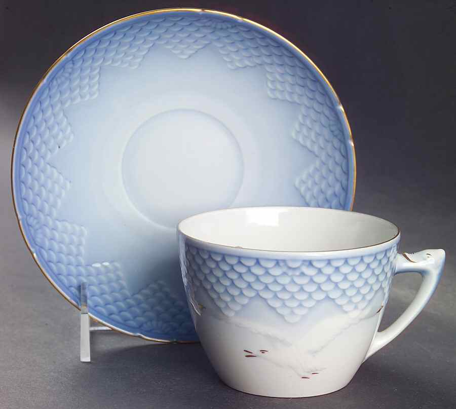 Seagull Flat Cup & Saucer Set by Bing & Grondahl-1
