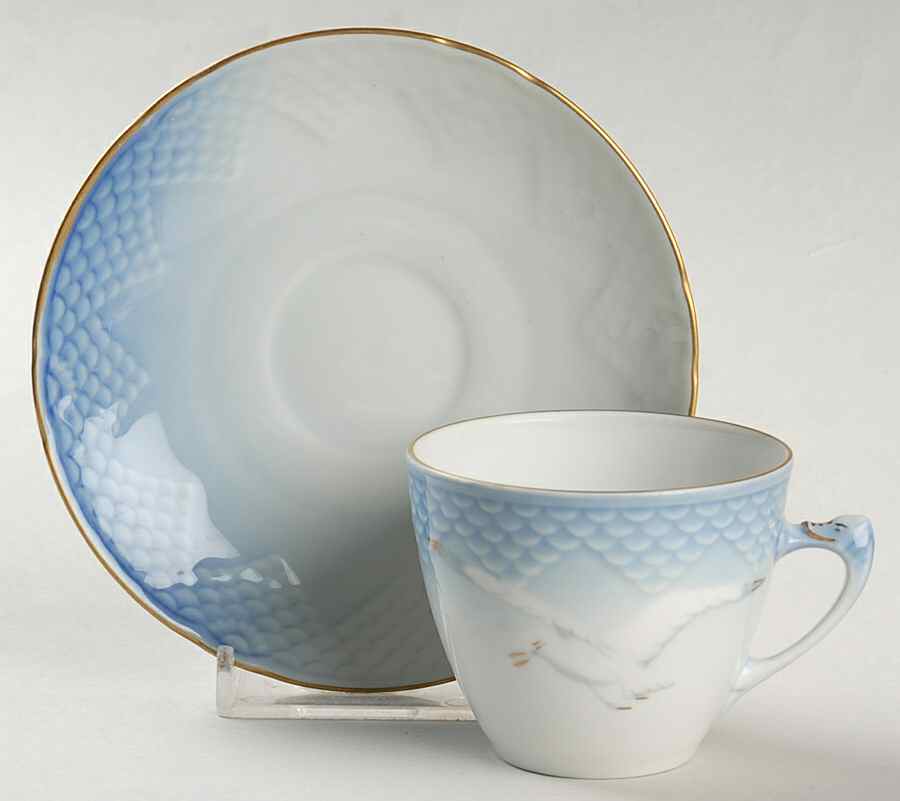 Seagull Flat Demitasse Cup & Saucer Set by Bing & Grondahl-1