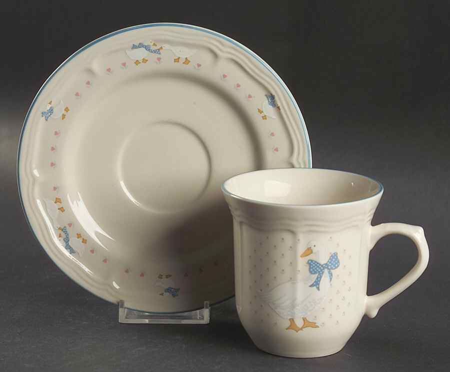 Aunt Rhody Flat Cup & Saucer Set by Brick Oven-1