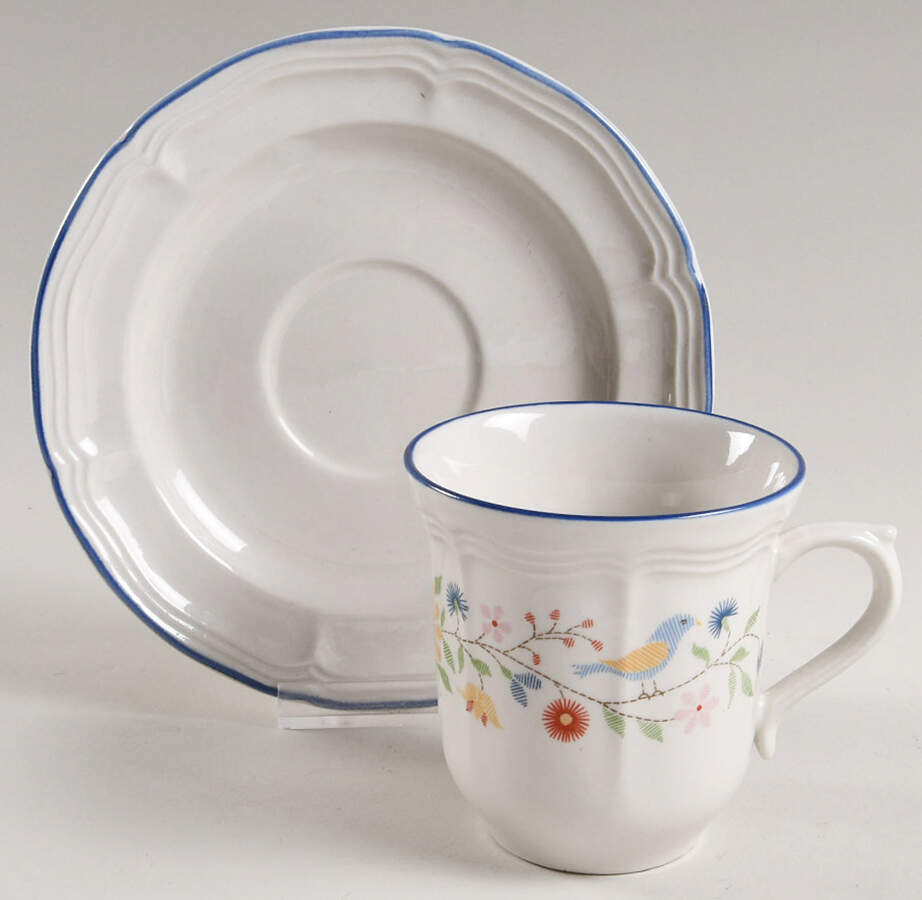 Heritage Flat Cup & Saucer Set by Brick Oven-1