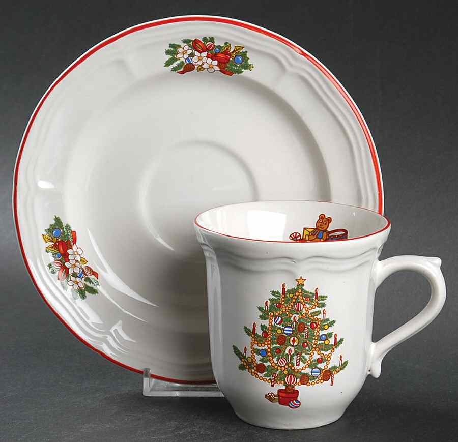 Joy To The World Flat Cup & Saucer Set by Brick Oven-1