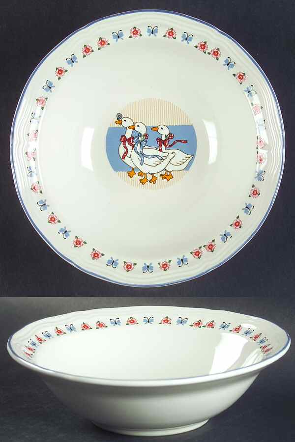 Ribbon Geese Rim Cereal Bowl by Brick Oven-1