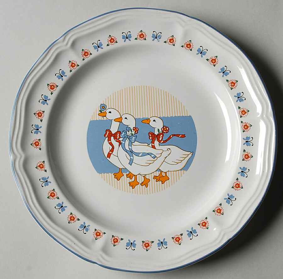 Ribbon Geese Salad Plate by Brick Oven-1