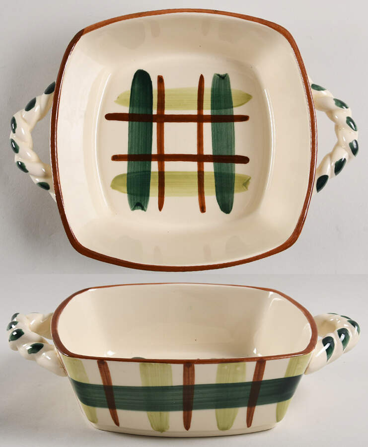 Gay Plaid 8" Square Vegetable Bowl by Blair (USA)-1