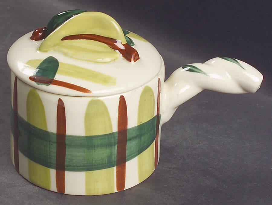 Gay Plaid Sugar Bowl & Lid by Blair (USA)-1