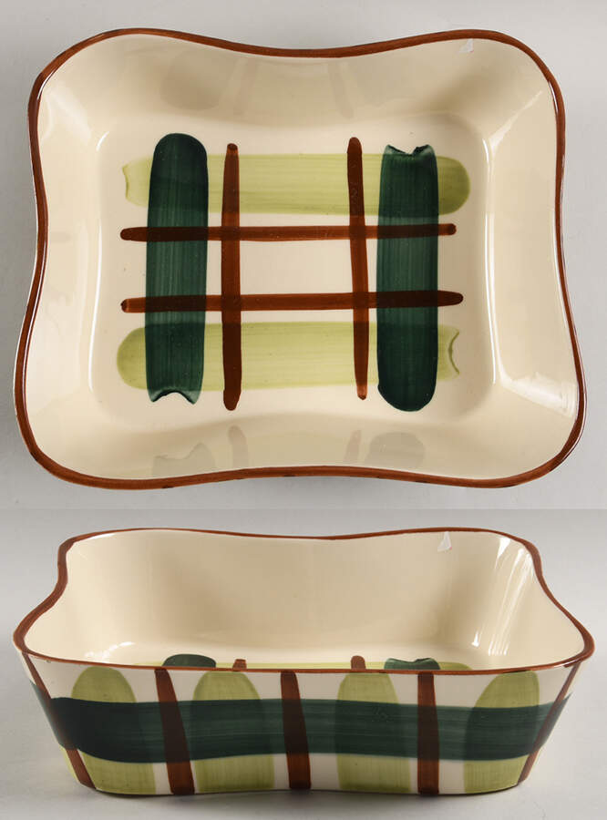 Gay Plaid 9" Rectangular Vegetable Bowl by Blair (USA)-1