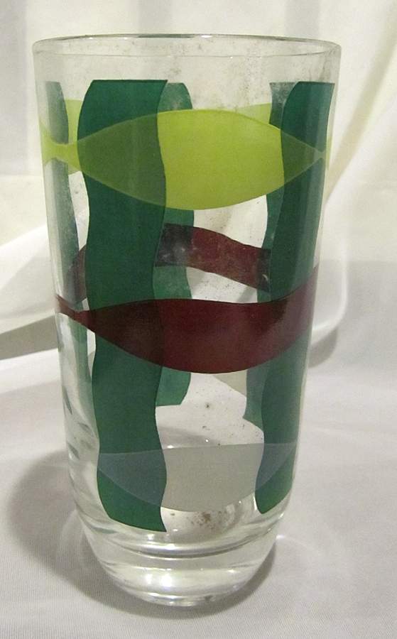 Gay Plaid Glassware Highball by Blair (USA)-1