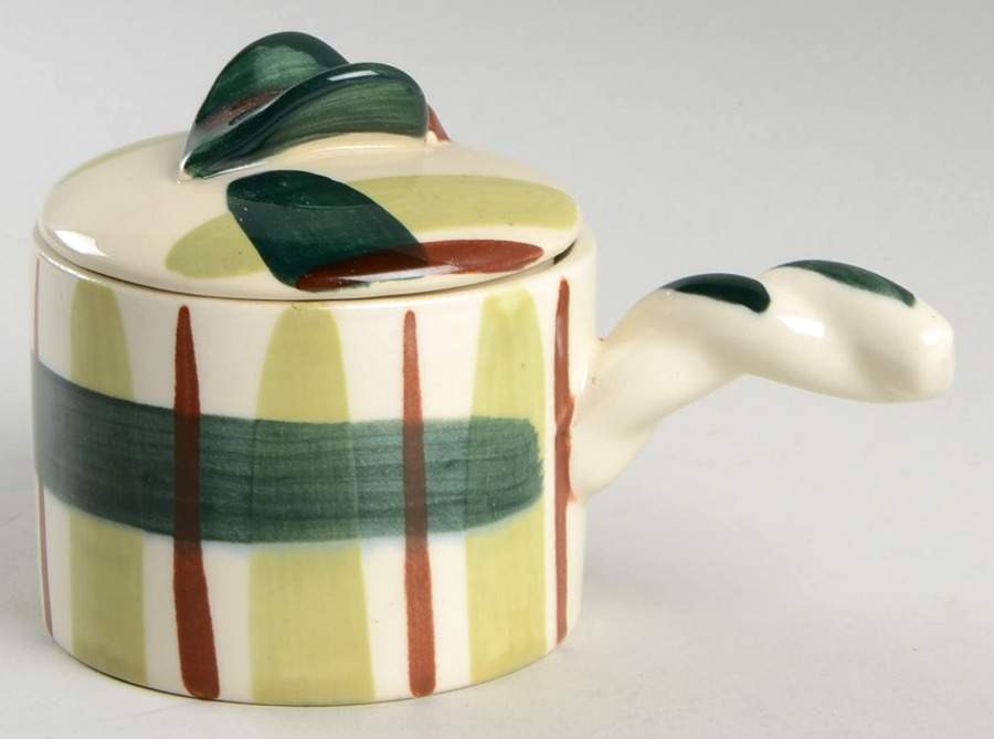 Gay Plaid Sugar Bowl & Lid by Blair (USA)-1