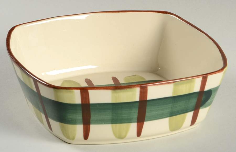 Gay Plaid 8" Square Vegetable Bowl by Blair (USA)-1