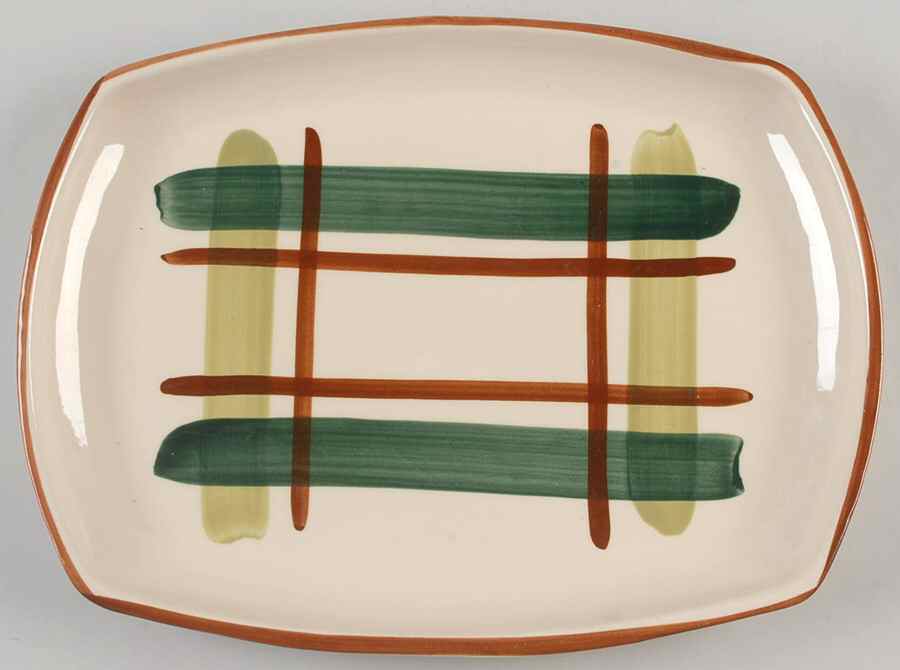 Gay Plaid 14" Oval Serving Platter by Blair (USA)-1