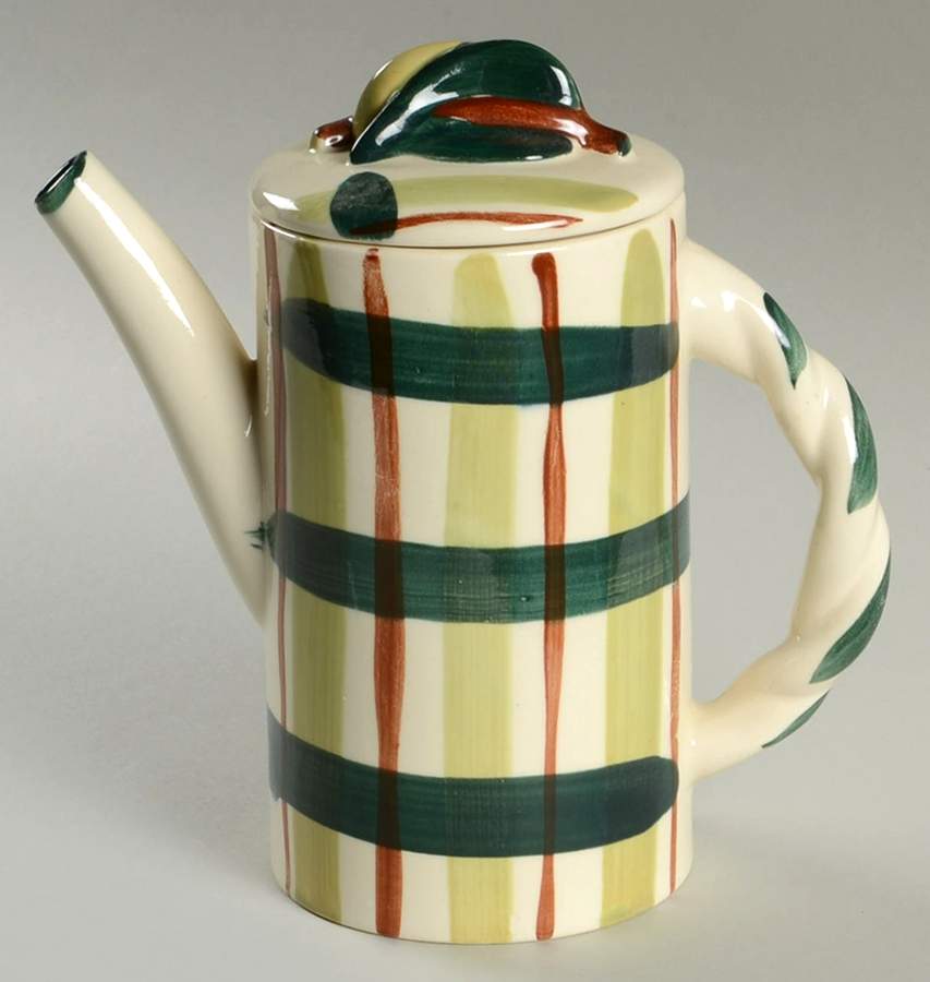 Gay Plaid Coffee Pot & Lid by Blair (USA)-1