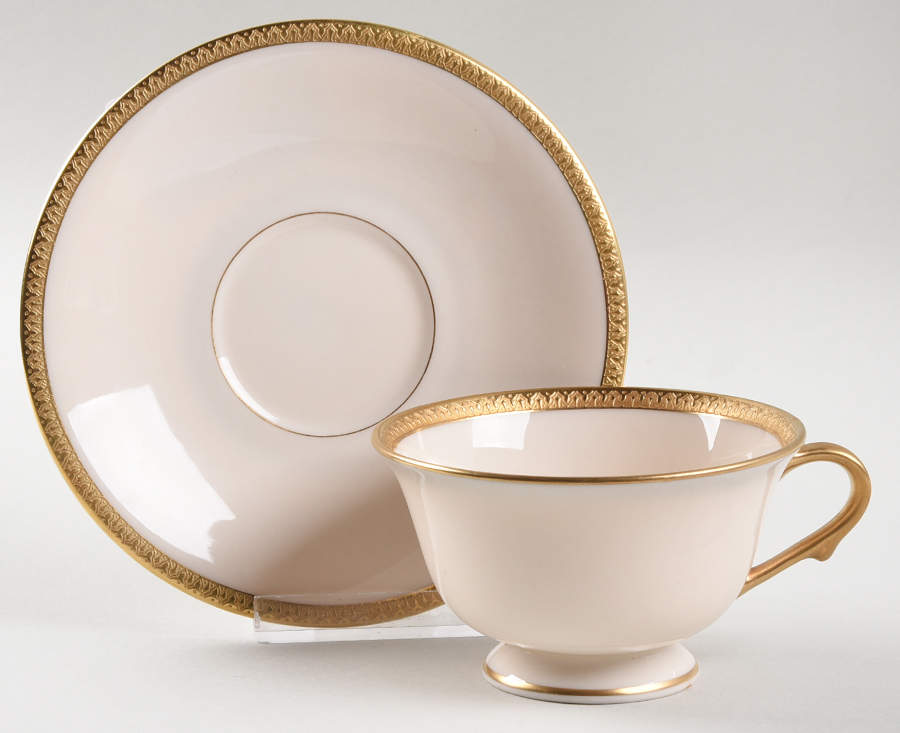 A4 (USA) Footed Cup & Saucer Set by Morgan Belleek (USA)-1
