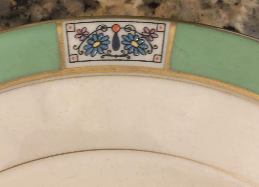 E5 Green Dinner Plate by Morgan Belleek (USA)-1