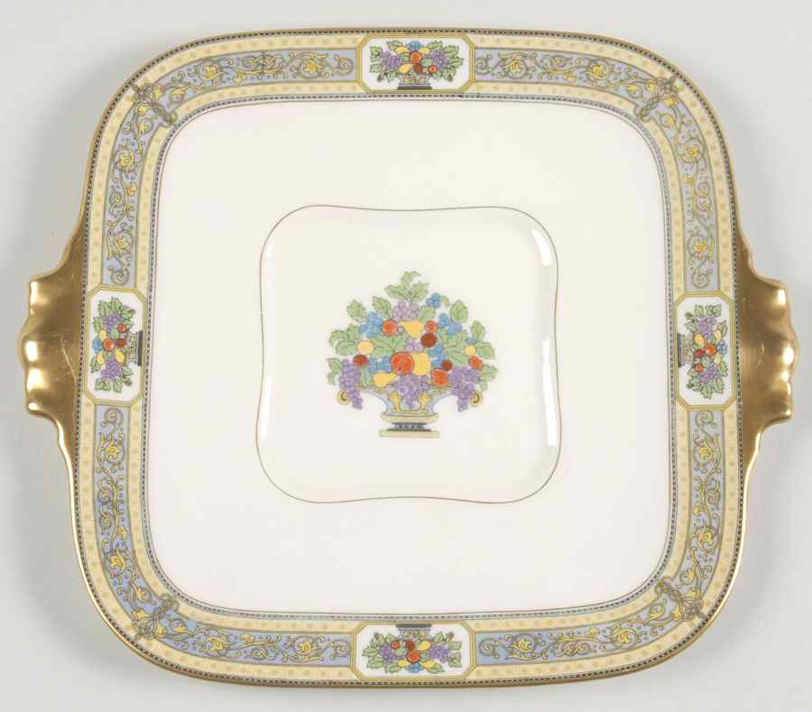 Orient Square Handled Cake Plate by Morgan Belleek (USA)-1