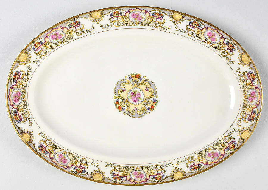 Victoria 11" Oval Serving Platter by Morgan Belleek (USA)-1