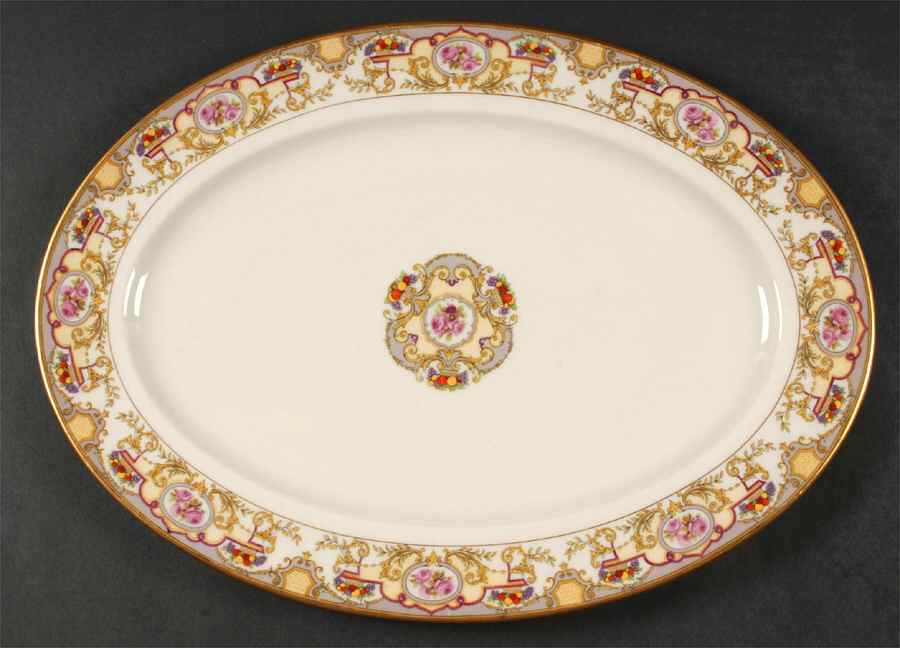 Victoria 15" Oval Serving Platter by Morgan Belleek (USA)-1