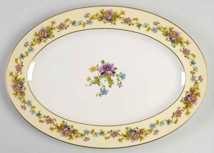 Wild Rose (USA) 12" Oval Serving Platter by Morgan Belleek (USA)-1
