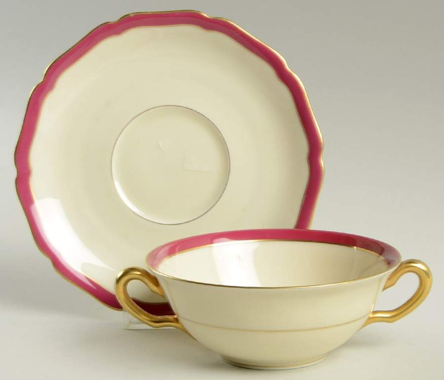 6610 Flat Cream Soup Bowl & Saucer Set by Black Knight-1