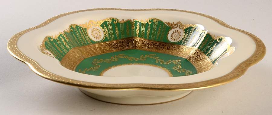 Antoinette Green Rim Soup Bowl by Black Knight-1