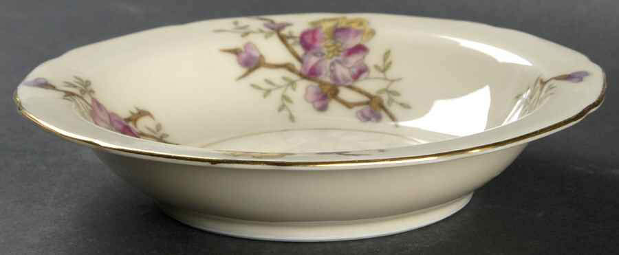 Apple Blossom (Cream Background) Rim Fruit/Dessert (Sauce) Bowl by Black Knight-1