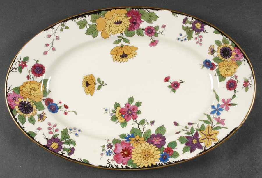Autumnleaves 14" Oval Serving Platter by Black Knight-1