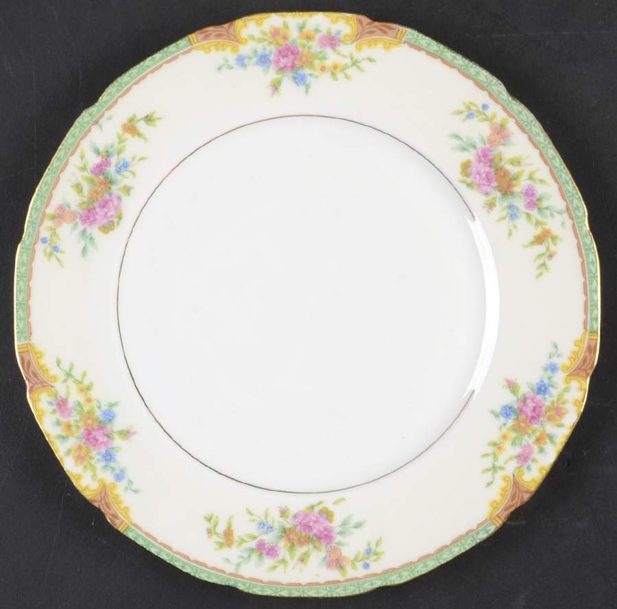 Celia (White Center, Cream Rim, Scalloped) Salad Plate by Black Knight-1