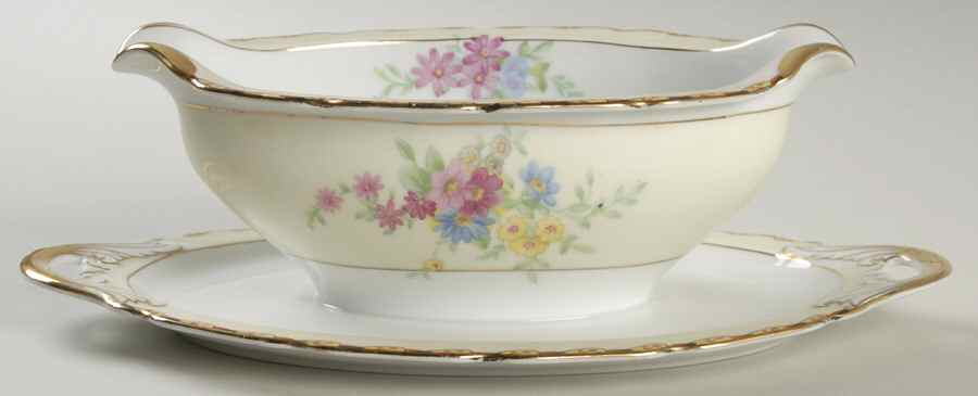 Cynthia Black Gravy Boat with Attached Underplate by Black Knight-1