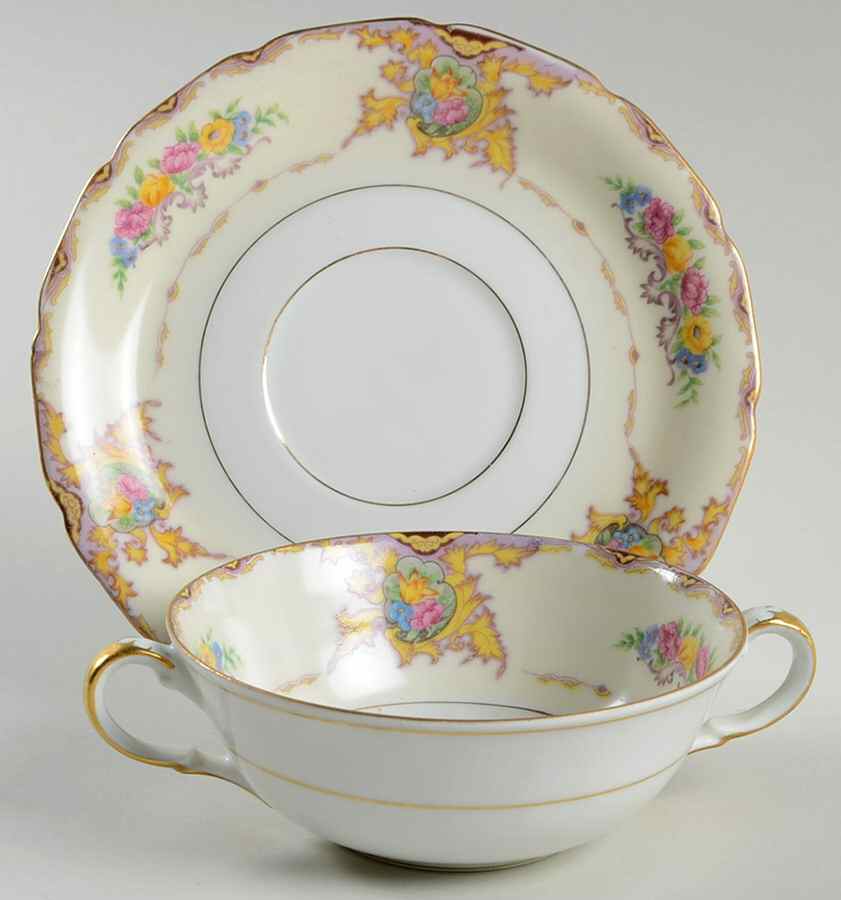Desalvo Flat Cream Soup Bowl & Saucer Set by Black Knight-1