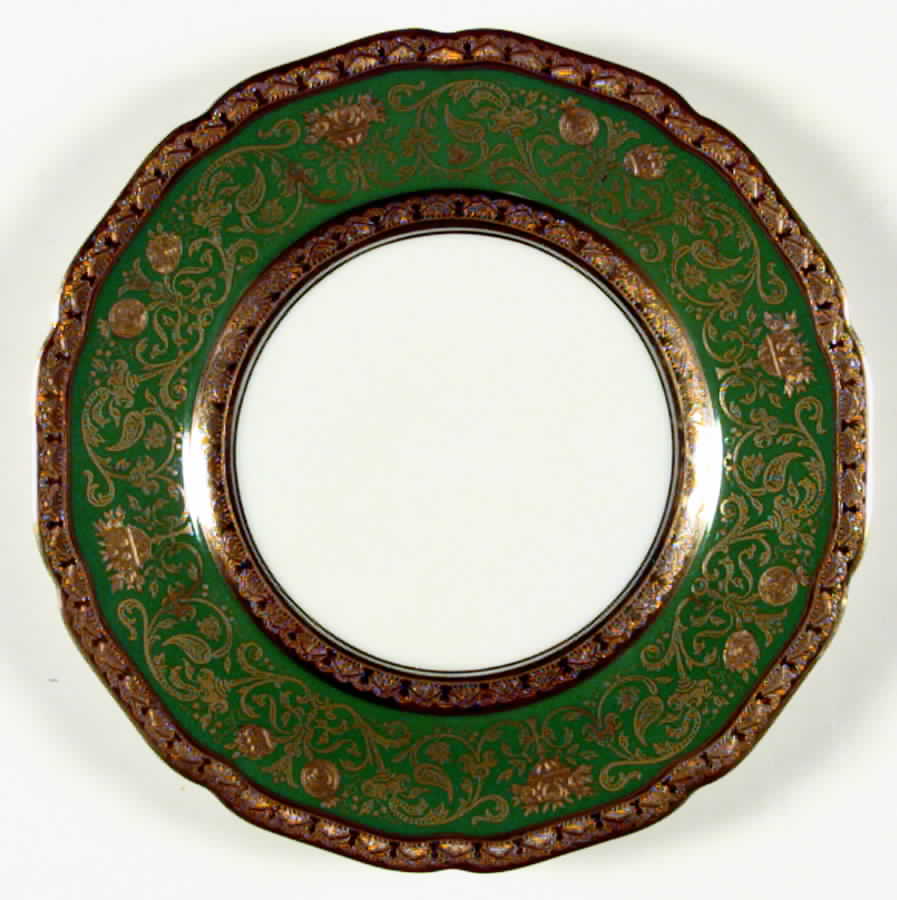 Eldorado Green (Solid Encrusted Edge) Bread & Butter Plate by Black Knight-1