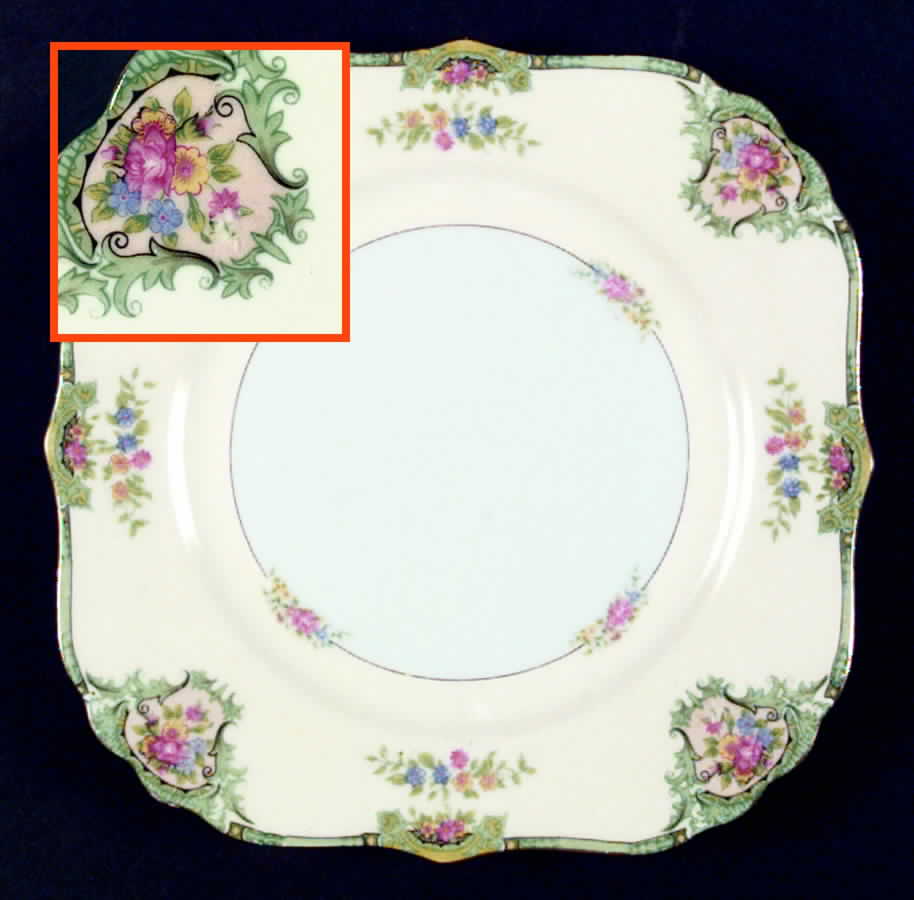 Georgina Green Square Luncheon Plate by Black Knight-1