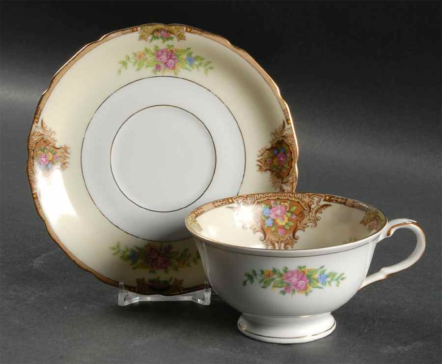 Georgina Brown Footed Cup & Saucer Set by Black Knight-1