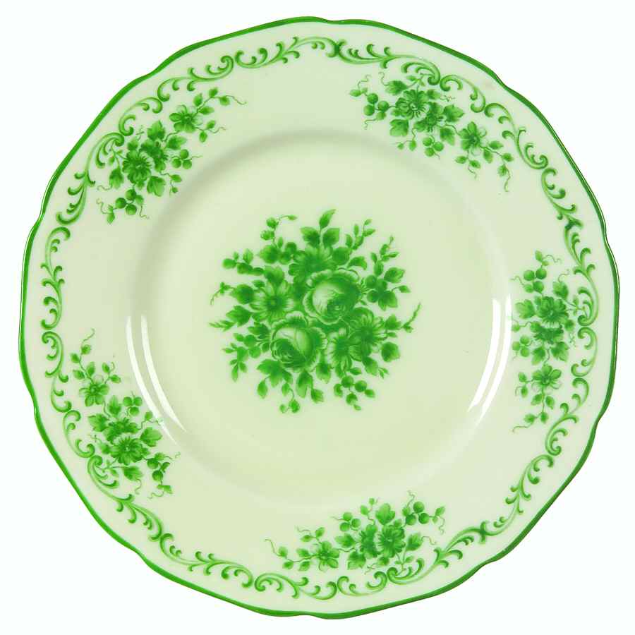 Green Roses Bread & Butter Plate by Black Knight-1