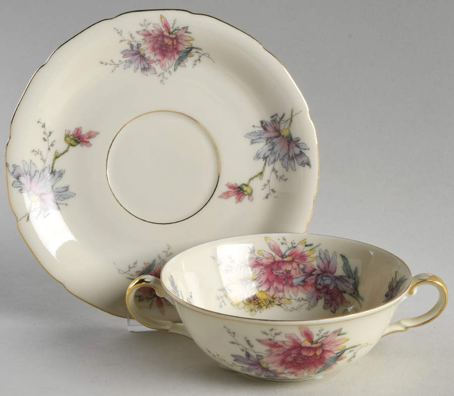 Helena Flat Cream Soup Bowl & Saucer Set by Black Knight-1
