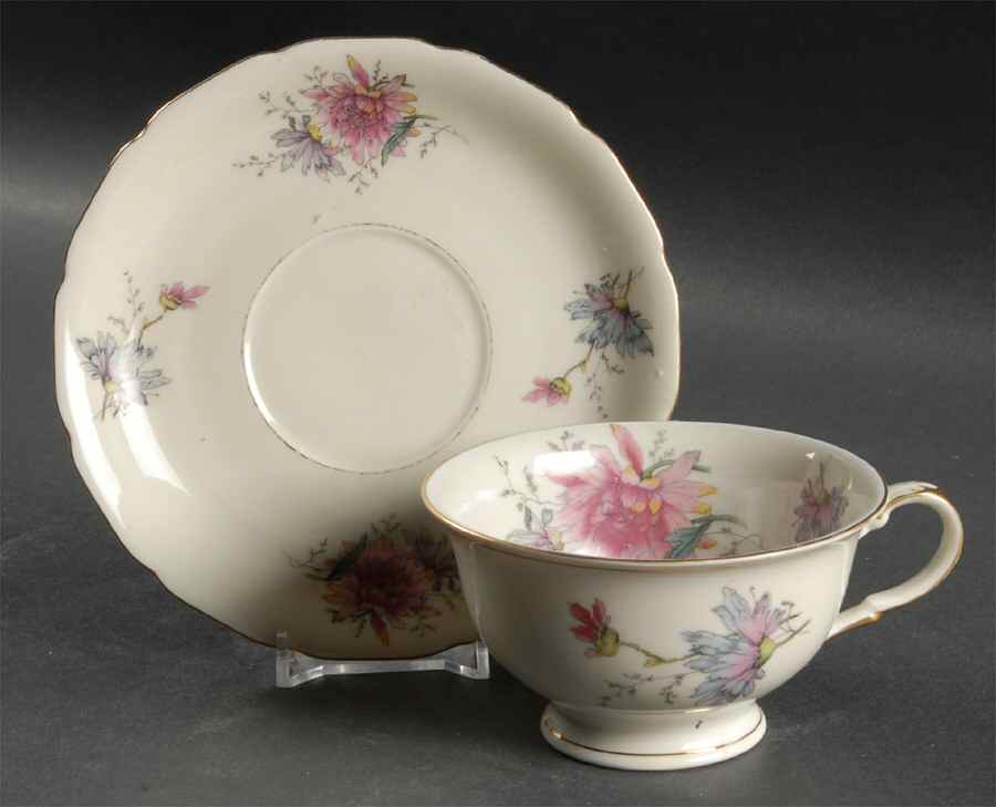 Helena Footed Cup & Saucer Set by Black Knight-1