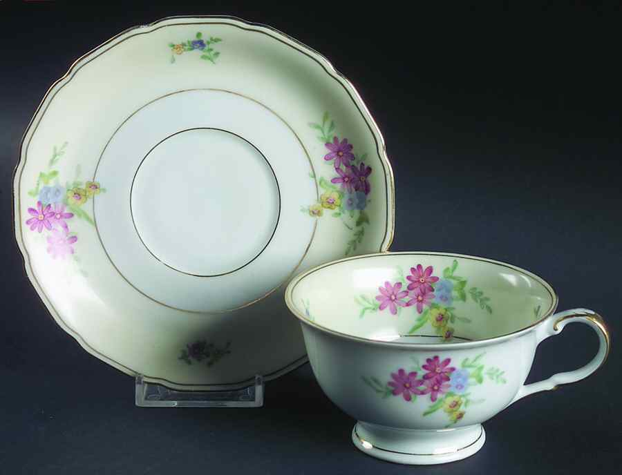 Katona Footed Cup & Saucer Set by Black Knight-1