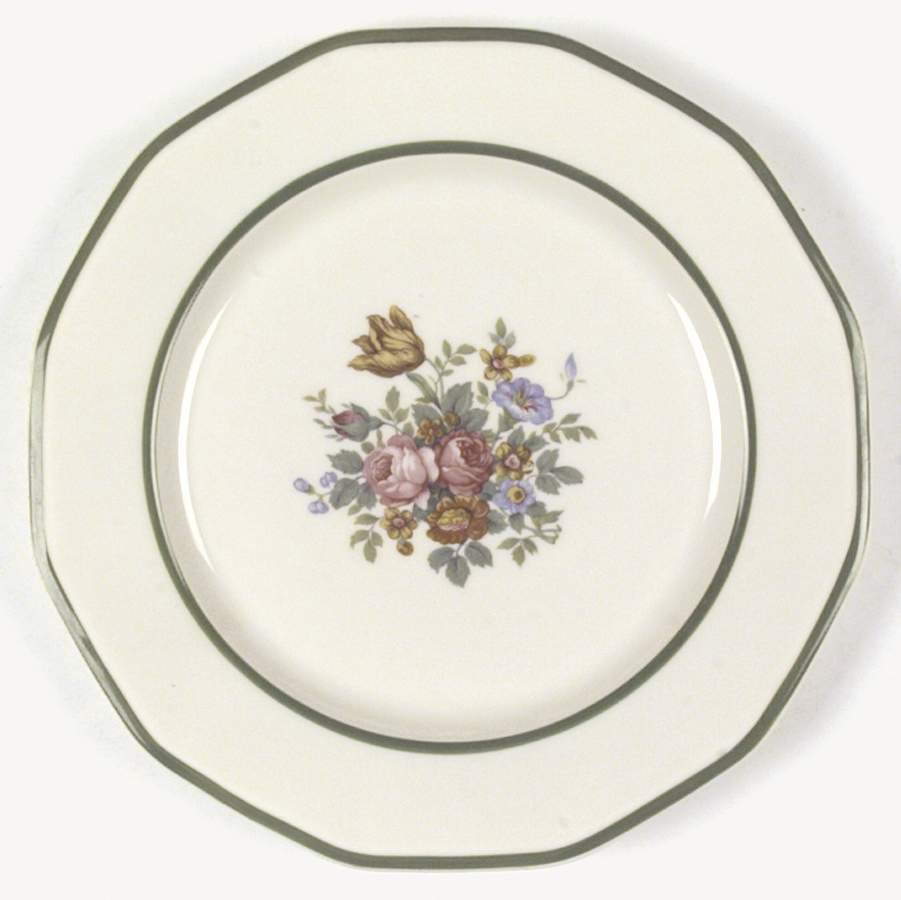 Lorraine (Green Trim) Dinner Plate by Black Knight-1