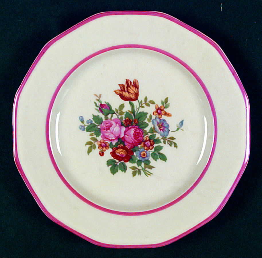 Lorraine (Pink Trim) Salad Plate by Black Knight-1