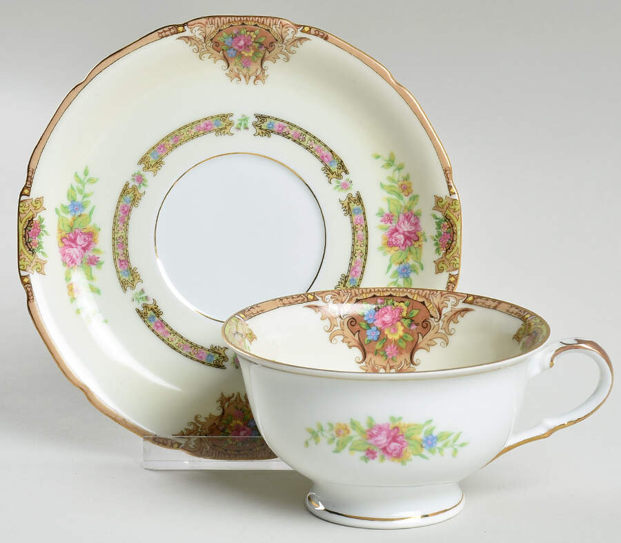 Marcia Brown Footed Cup & Saucer Set by Black Knight-1