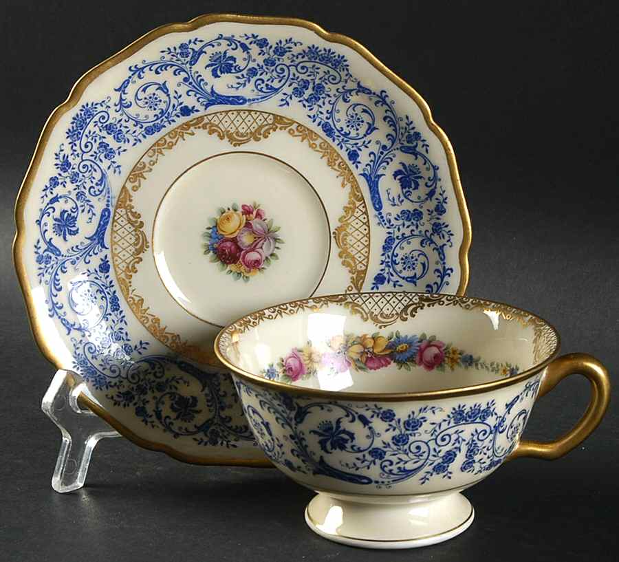 Margarite Footed Cup & Saucer Set by Black Knight-1