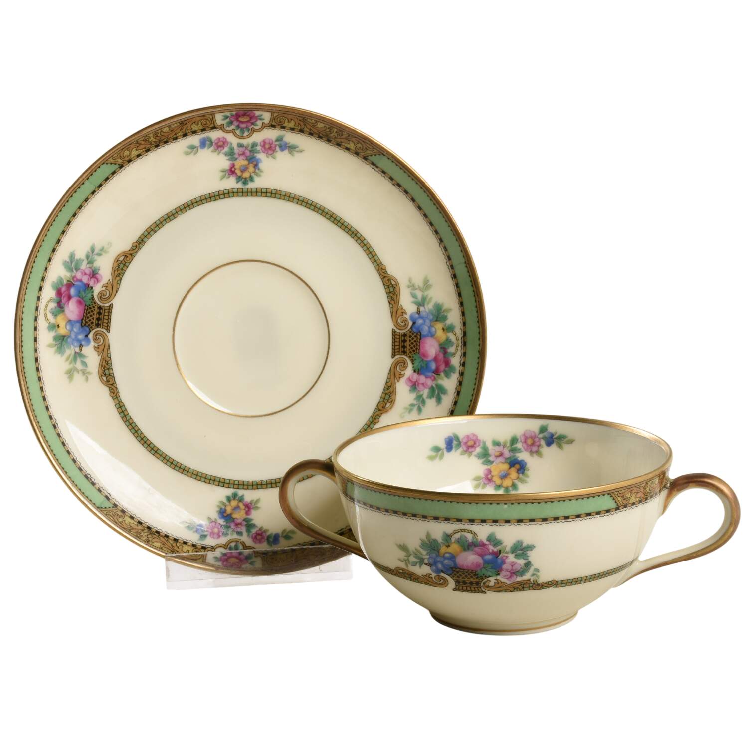 Maytime Flat Bouillon Cup & Saucer by Black Knight-1