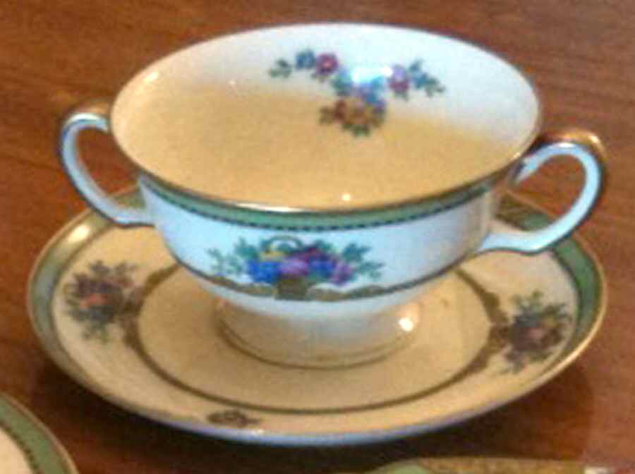 Maytime Footed Bouillon Cup & Saucer by Black Knight-1