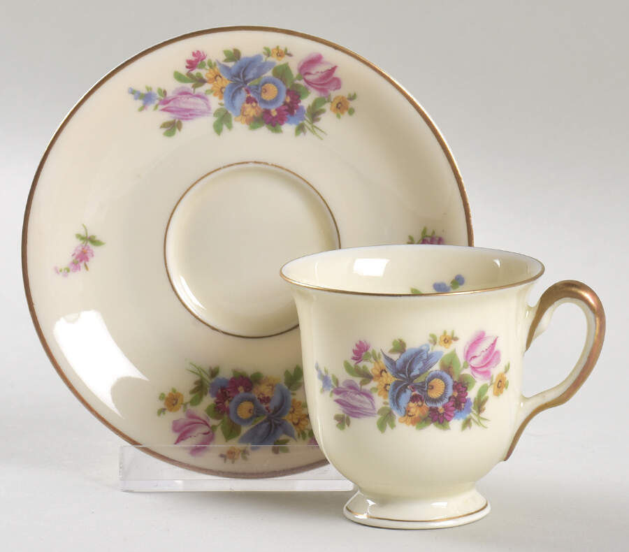 Meissen Footed Demitasse Cup & Saucer Set by Black Knight-1